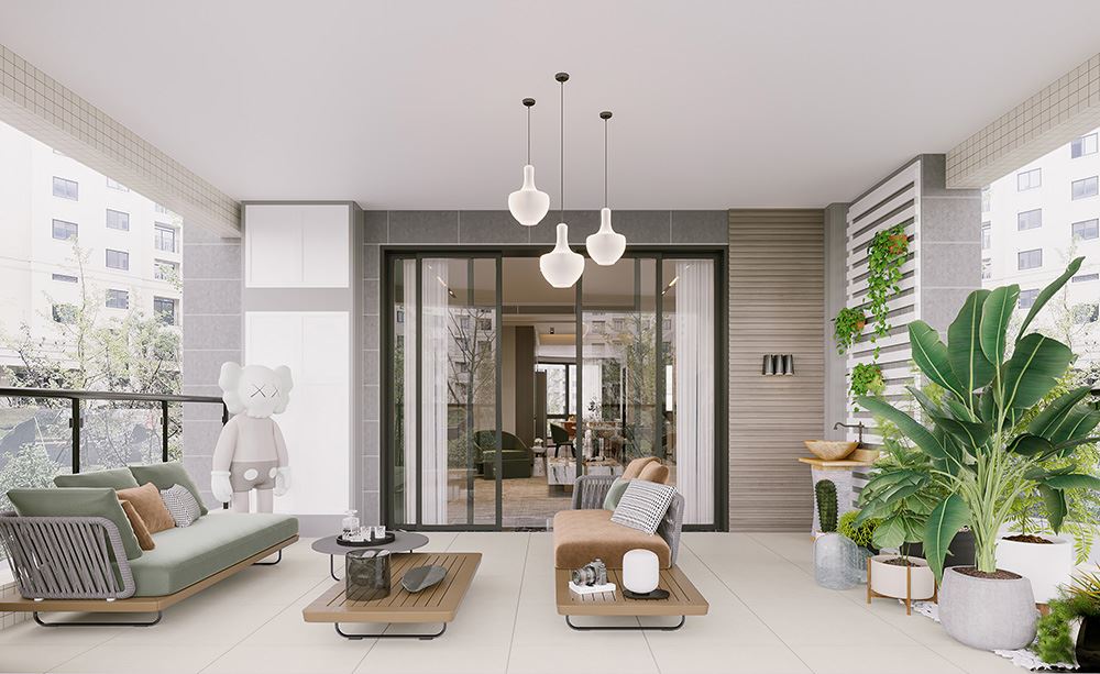 佛山市金茂綠島湖現代簡約風格四居室裝修案例