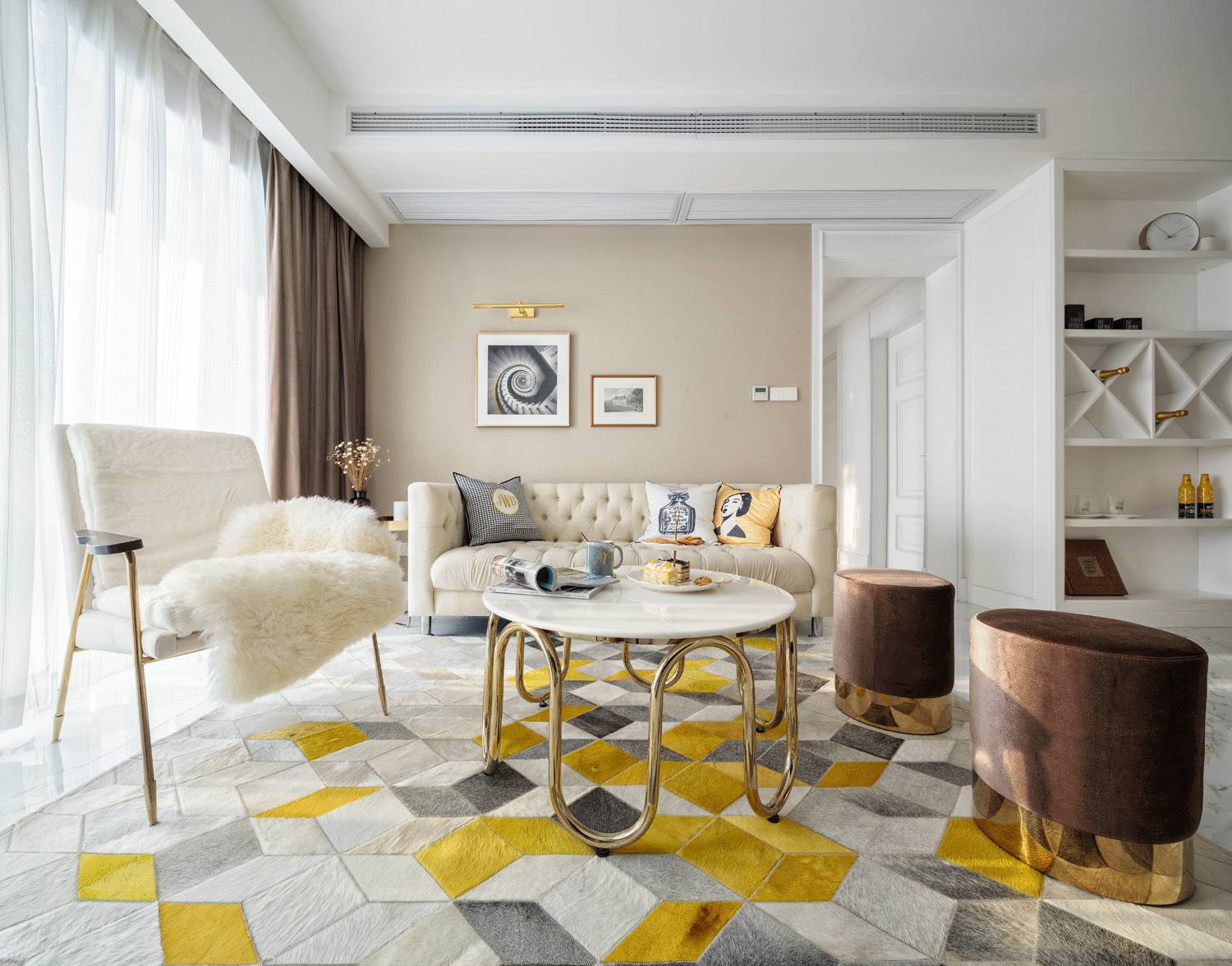 美式輕奢風格家裝設計室內裝修效果圖-客廳 美式輕奢風格家裝設計室內裝修效果圖-客廳