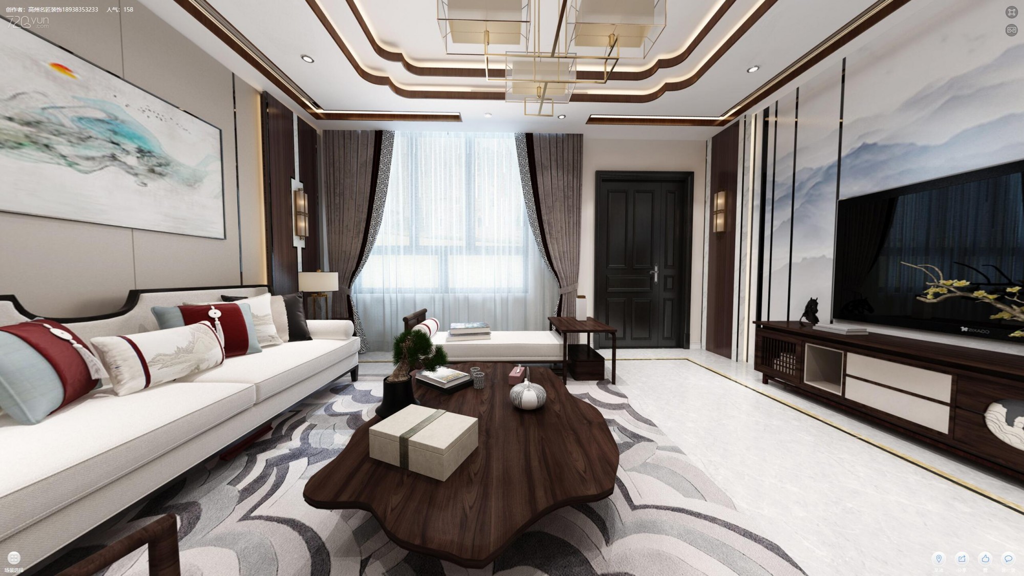 佛山市高明碧桂園·花城薈新中式風格別墅裝修案例