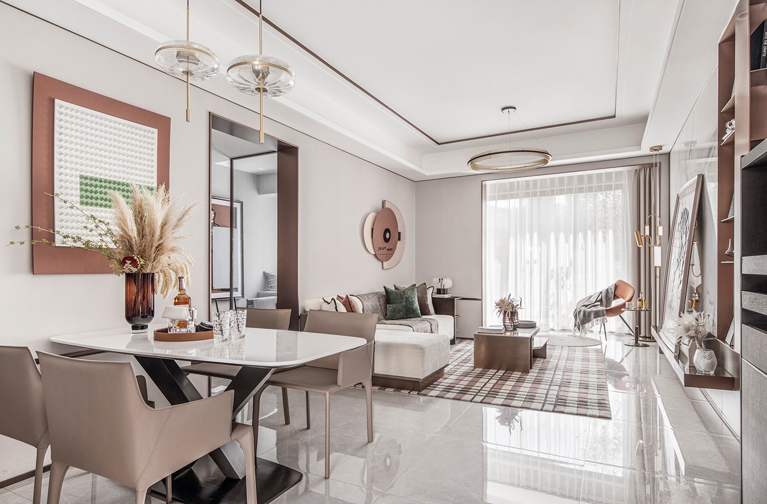 現(xiàn)代輕奢風(fēng)格室內(nèi)設(shè)計家裝案例-客餐廳 現(xiàn)代輕奢風(fēng)格室內(nèi)設(shè)計家裝案例-客餐廳
