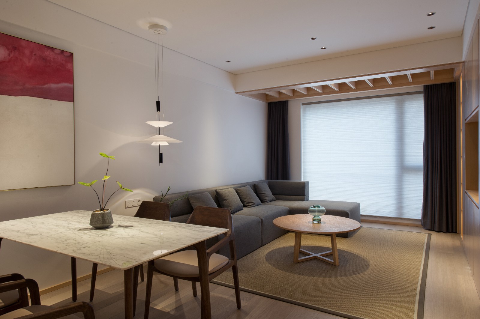 裝修案例日式風格室內(nèi)裝修效果圖-餐客廳 裝修案例日式風格室內(nèi)裝修效果圖-餐客廳