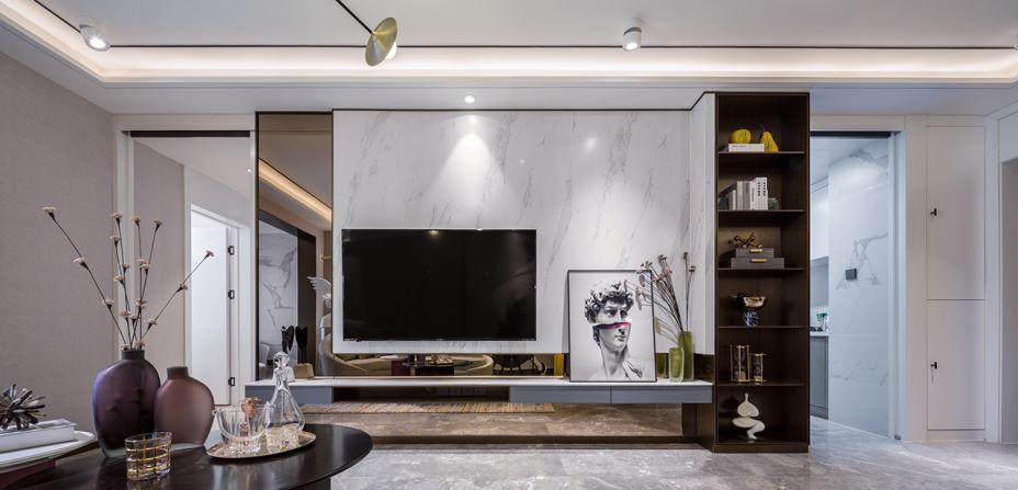 江門市敏捷&middot;云錦輕奢風格三居室裝修案例