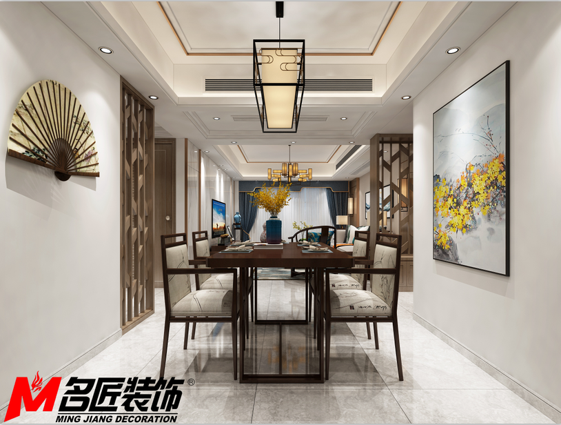 德陽市34號小區(qū)新中式風(fēng)格三居室裝修案例