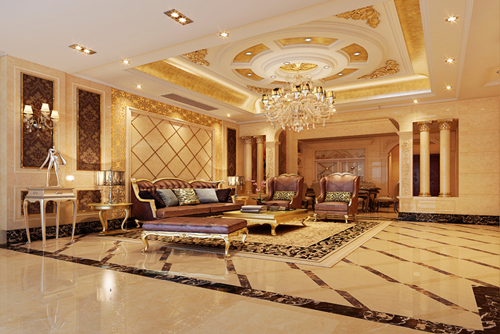 佛山市萬(wàn)科金域水岸歐式風(fēng)格別墅裝修案例