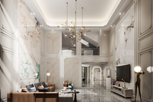 潮州市城北市場輕奢風格別墅裝修案例